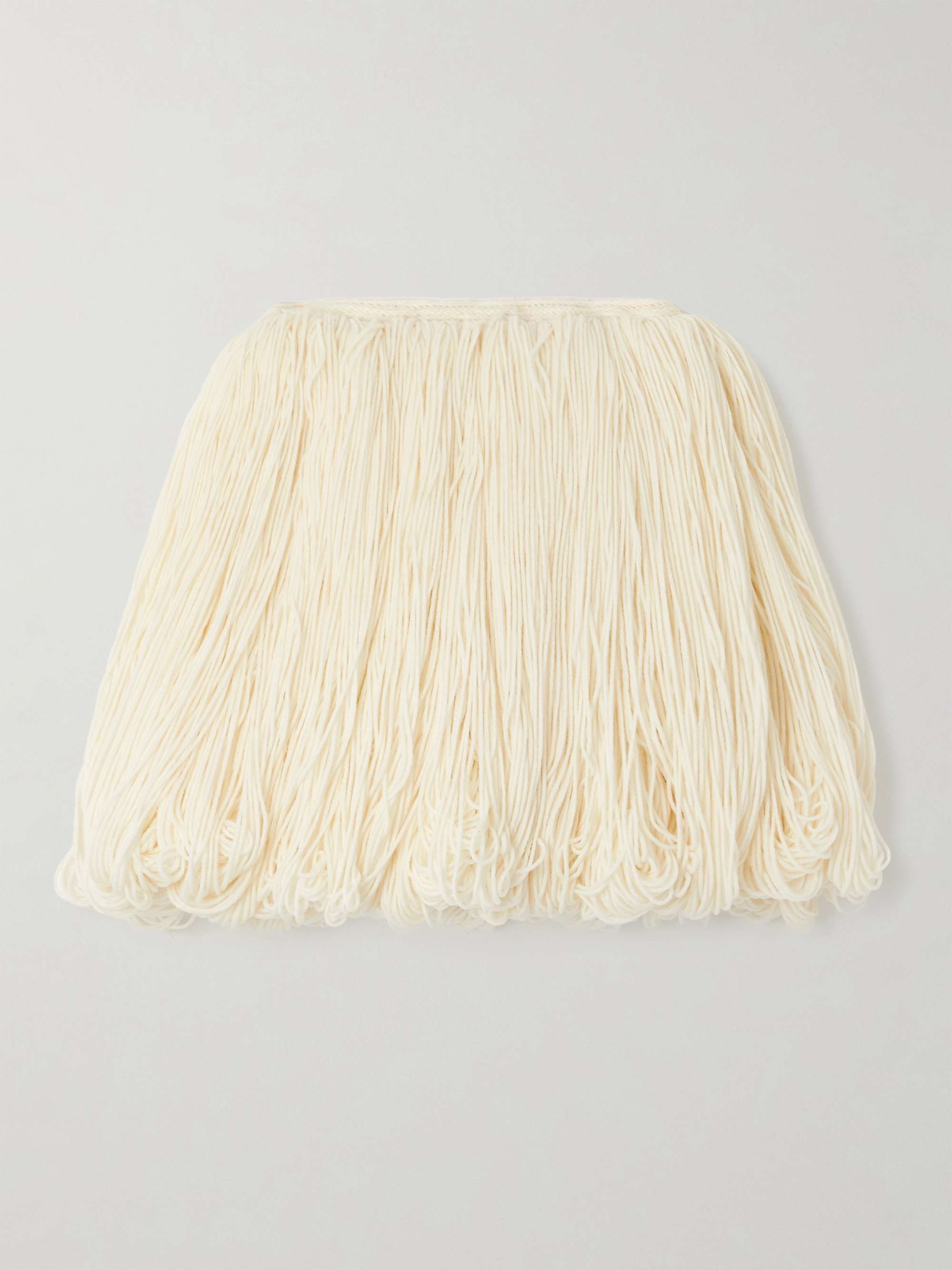 Fringed Wool-Blend Mini Skirt