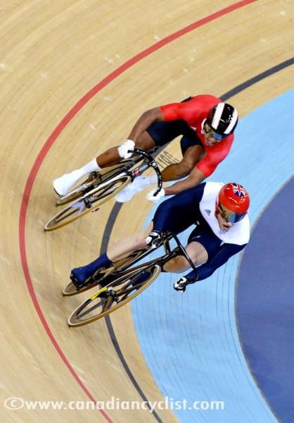 Jason Kenny (Great Britain) against Njisane Nicholas Phillip (Trinidad and Tobago) in the semi final