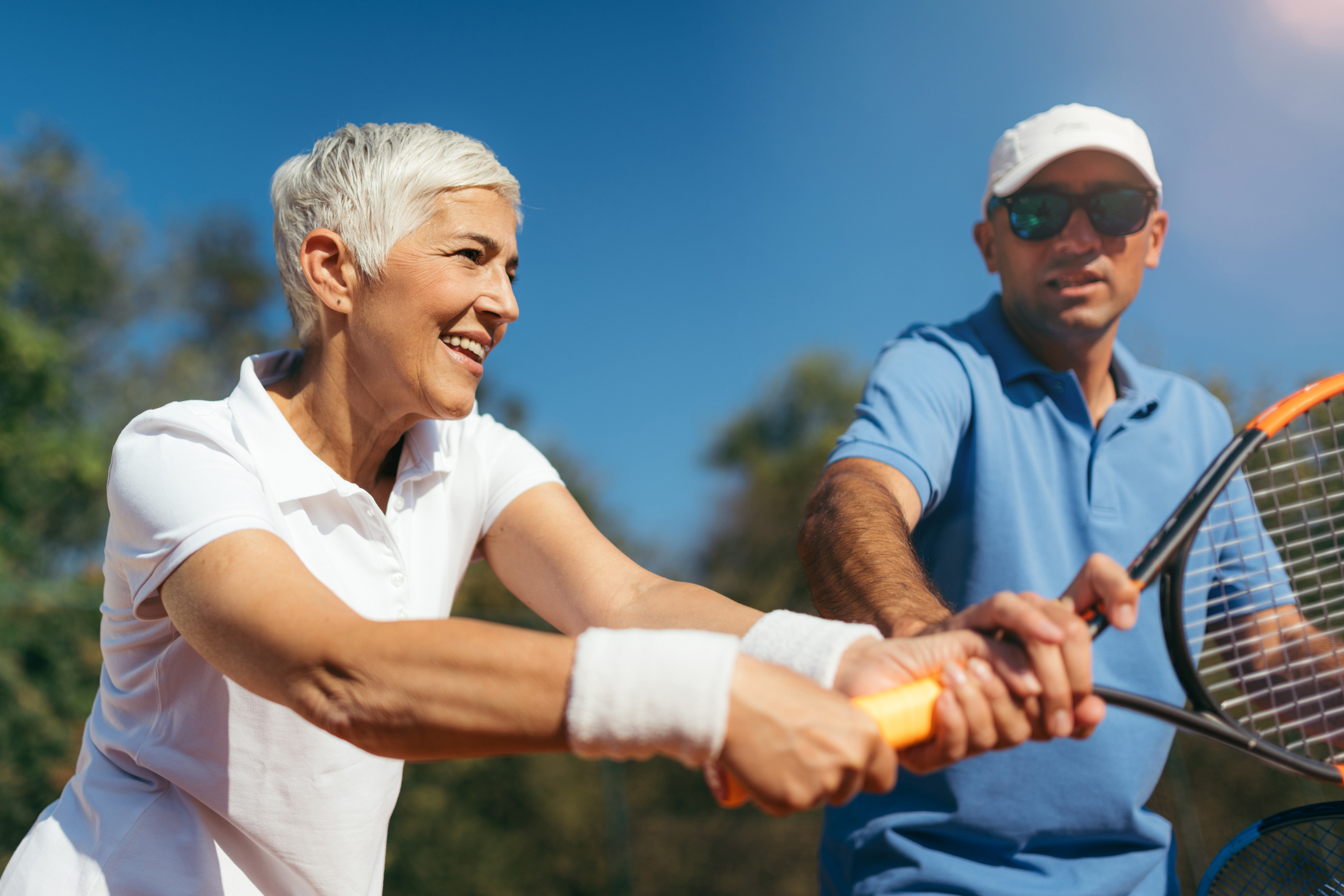 1. Happy retirees work (or play!) at staying healthy