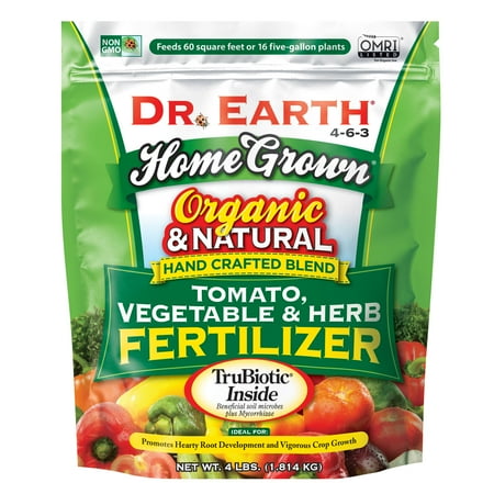 Dr. Earth Organic &amp;amp; Natural Home Grown Tomato and Vegetable Food, 4-6-3 Fertilizer, 4 Lb.