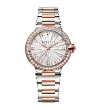 Bvlgari Rose Gold, Stainless Steel and Diamond Lvcea Watch 33mm | Harrods Uk