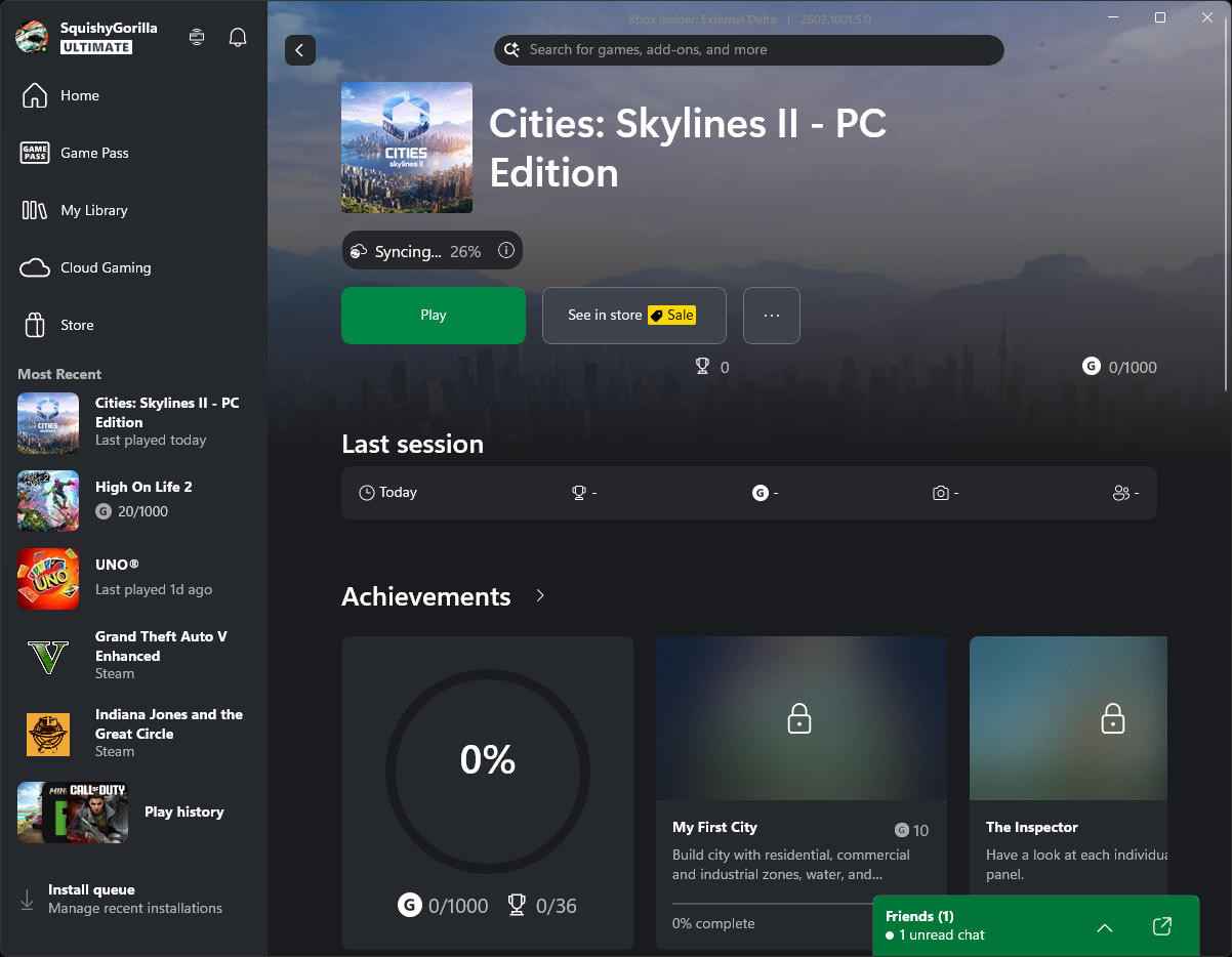 Screenshot of Cities: Skylines II on Steam, shwoing a problem with save syncing