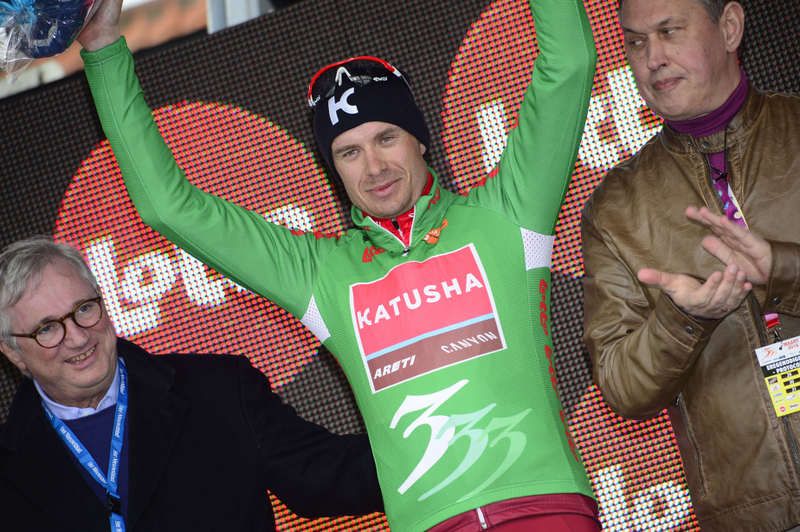Alexander Kristoff in the green sprint jersey