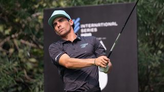 Joaquin Niemann plays a drive during an International Series event