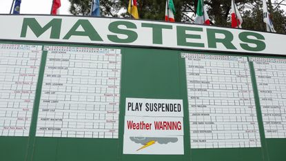 Play suspended at the Masters due to thunderstorms