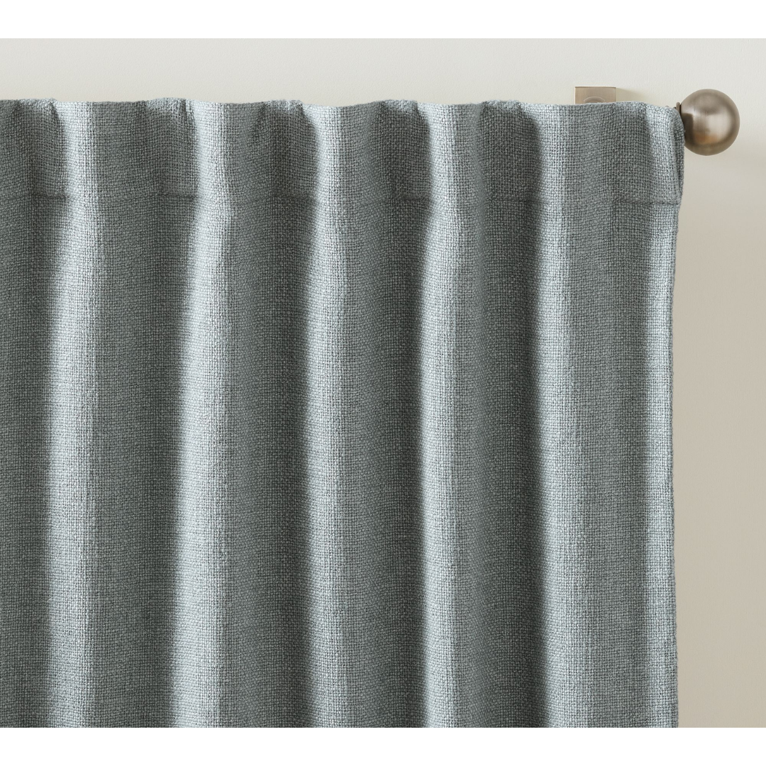 steel blue blackout curtain from pottery barn