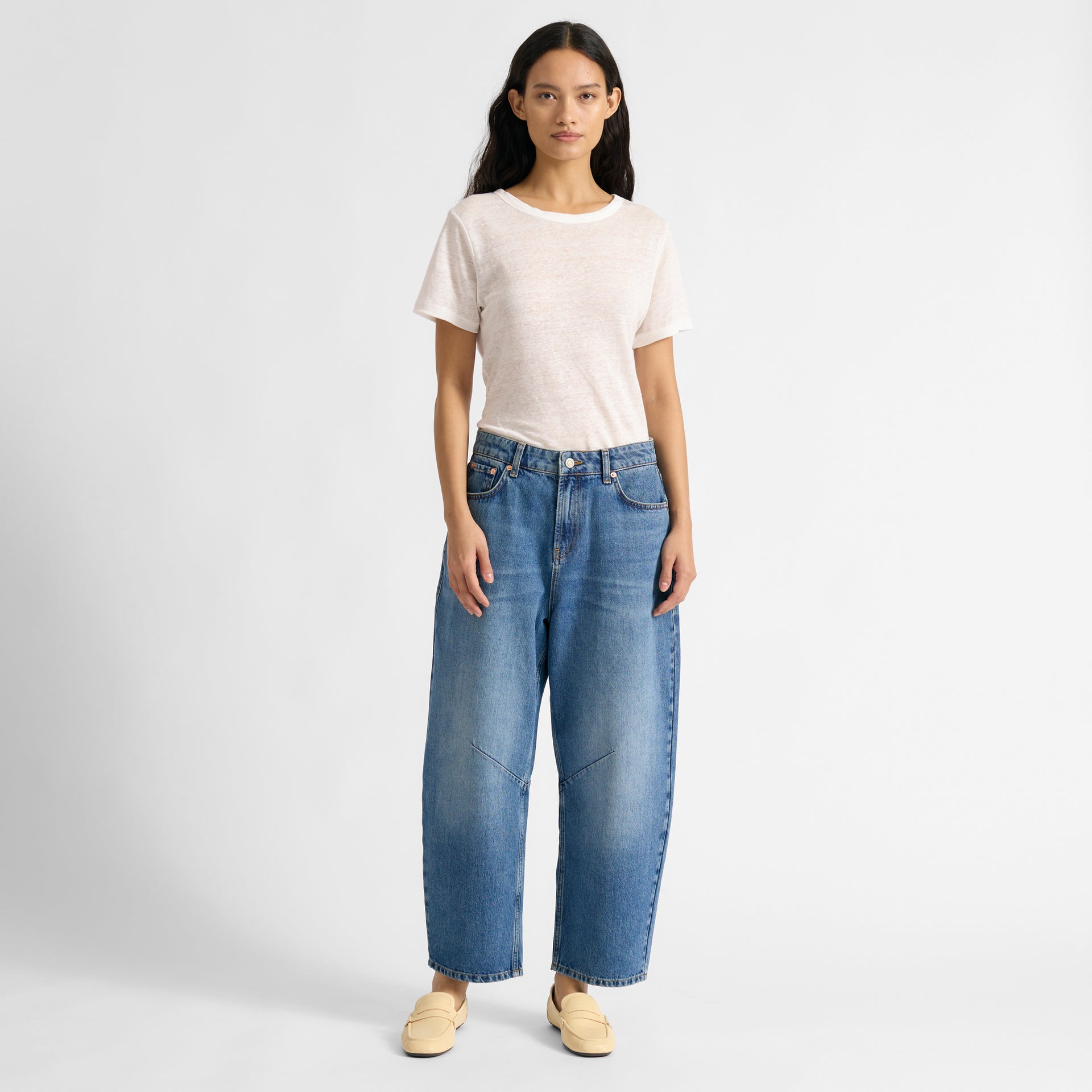 Barrel Jean Mid Wash - Mid-Wash / 8