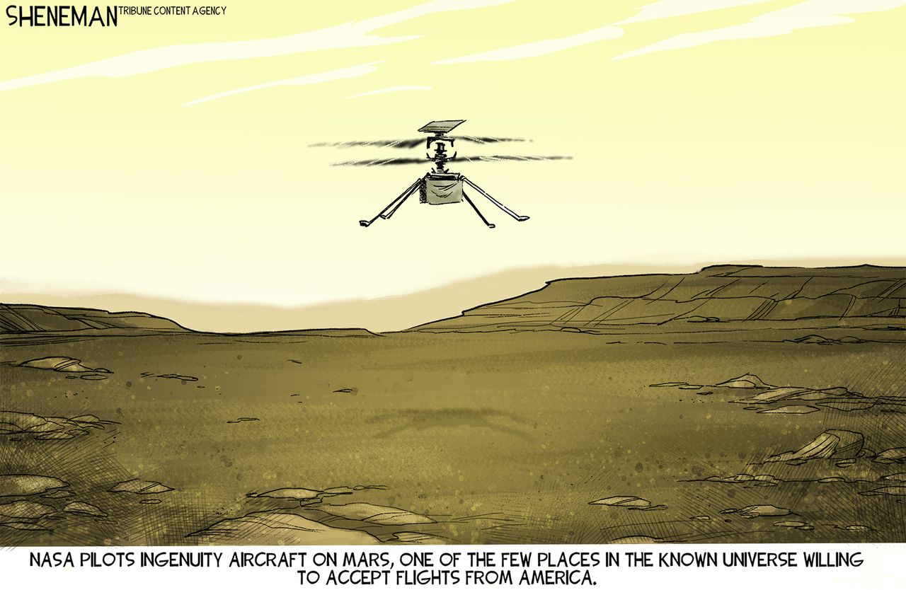 Editorial Cartoon U.S. mars nasa ingenuity