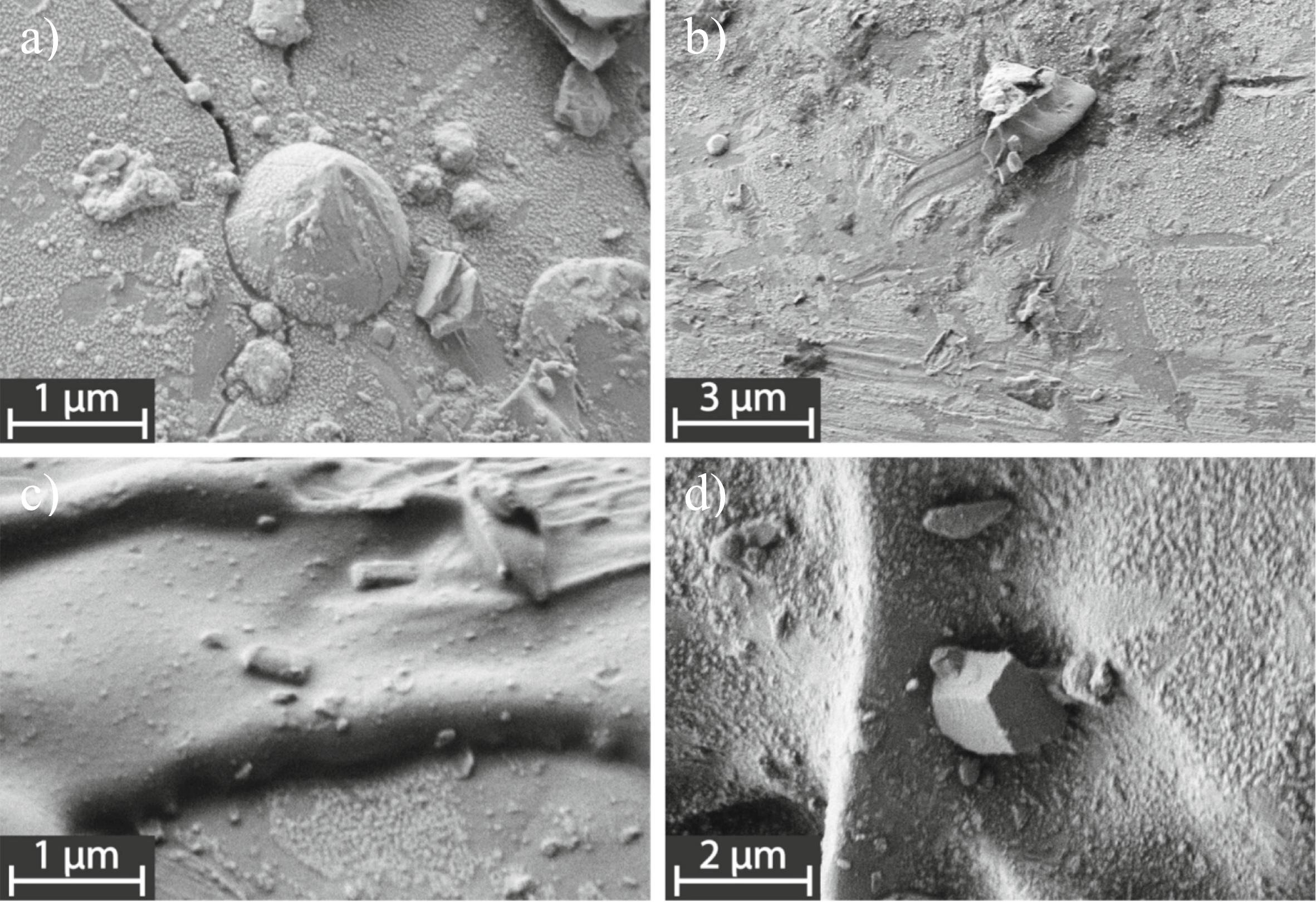 Gray streaks and blobs across a gray surface