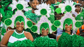 Nigeria fans get in the spirit ahead of kick-off in the AFCON 2023 final