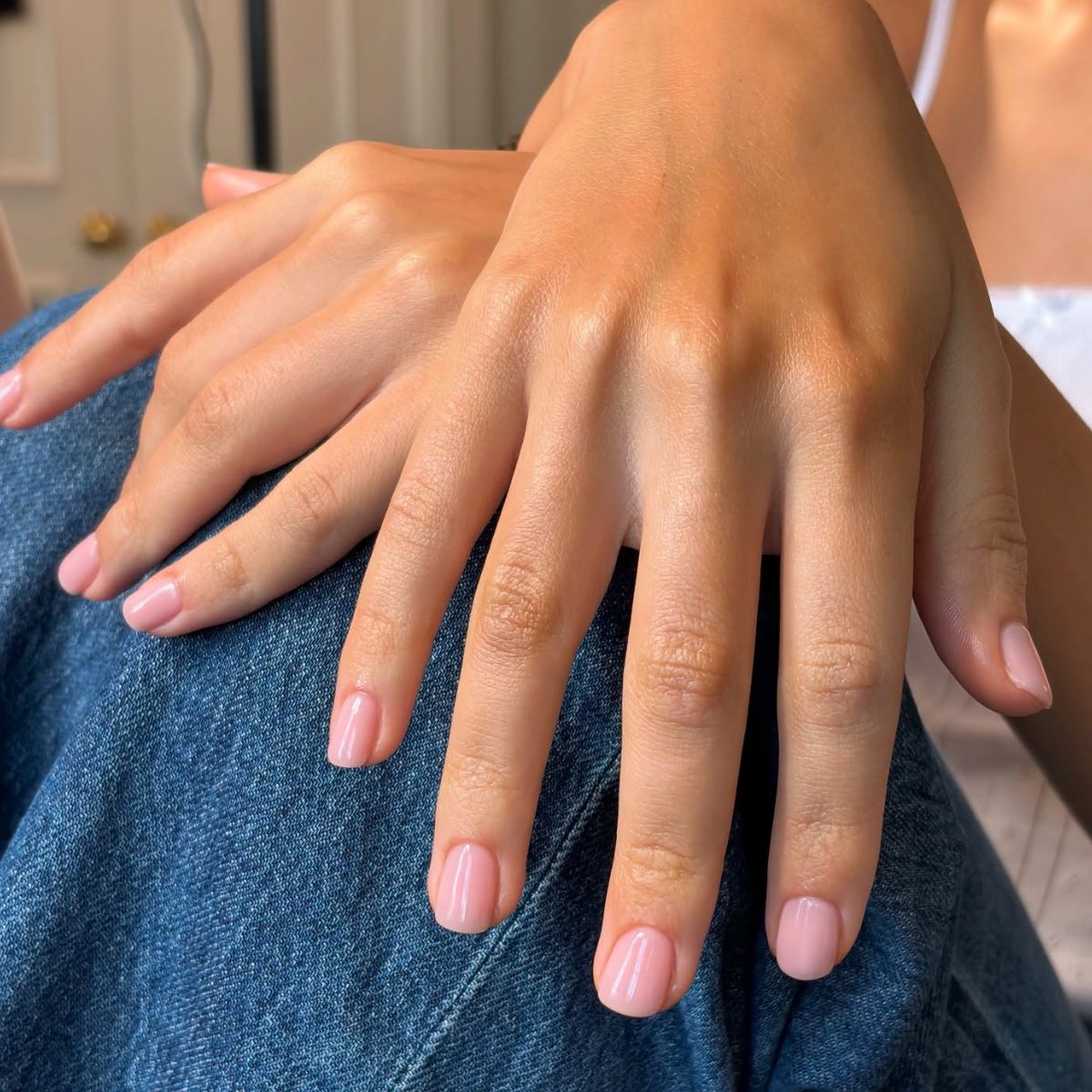 An image of a BIAB manicure.
