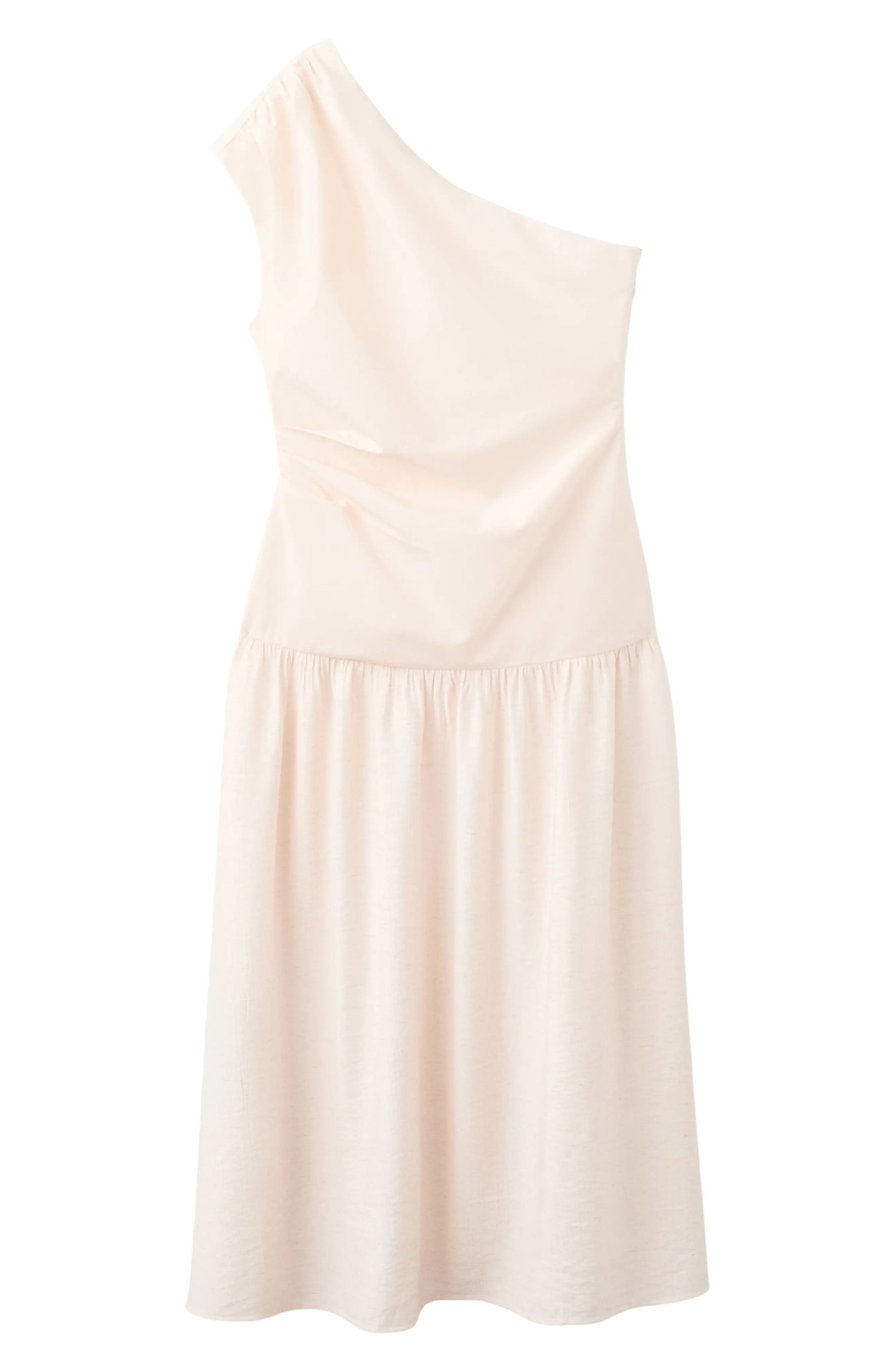 MANGO, One-Shoulder Drop Waist Cocktail Dress