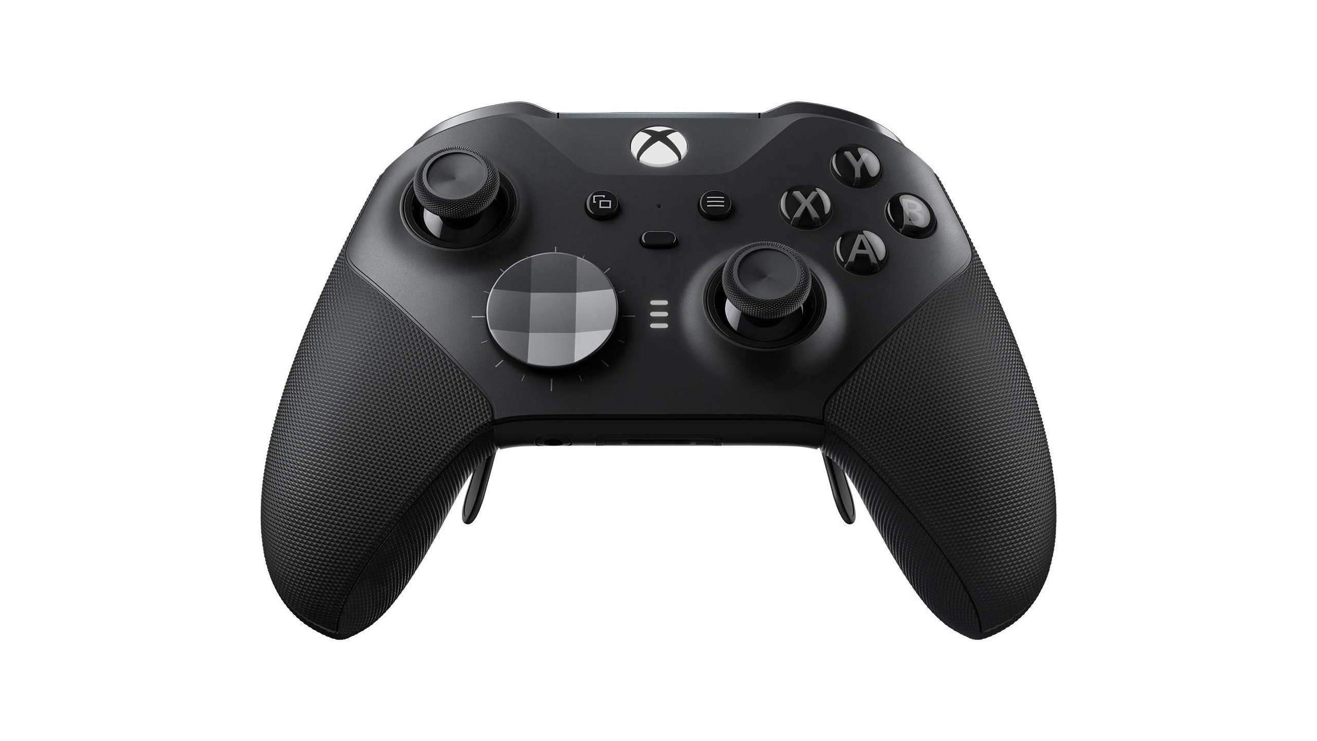 Xbox Elite Wireless Controller at an angle on a white background