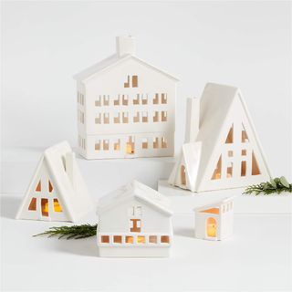 Alpine White Ceramic Christmas Houses
