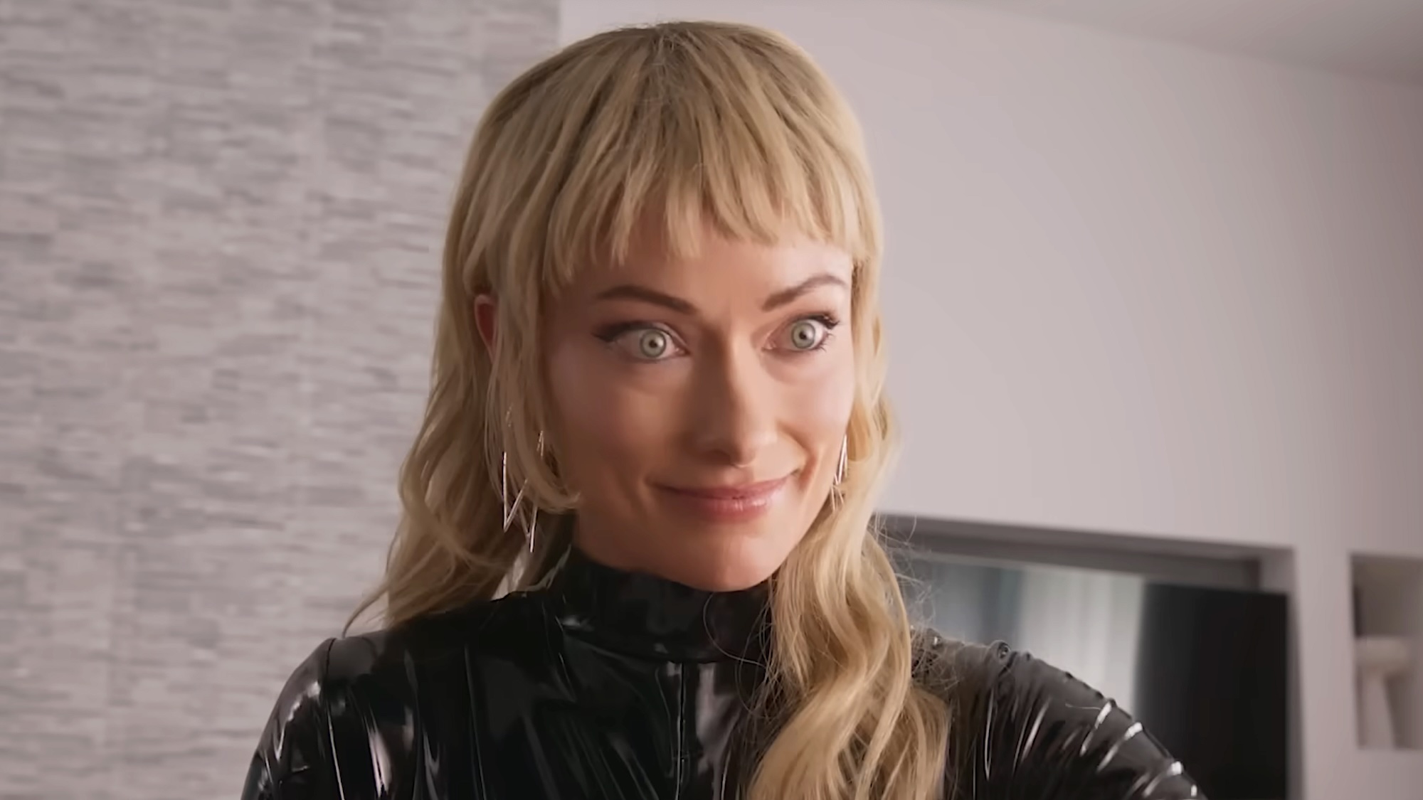 Erika Tracy in leather outfit in I Want Your Sex