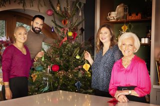 In Mary Berry's Ultimate Christmas, the famous chef is joined by celebrity helpers Rylan, Angela Hartnett and Monica Galetti..