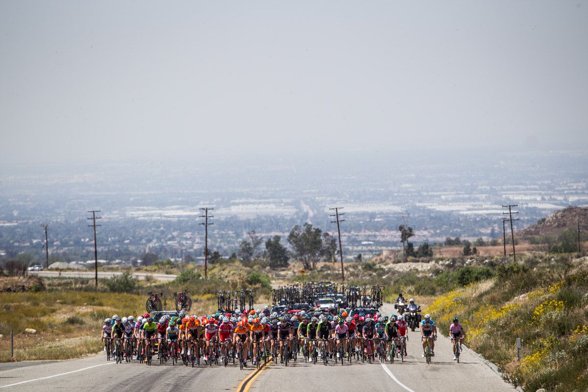 The men stay bunched up before todays final climb