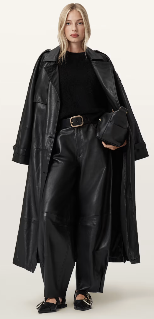 AllSaints, Reed Leather Trench (Was $1,159)