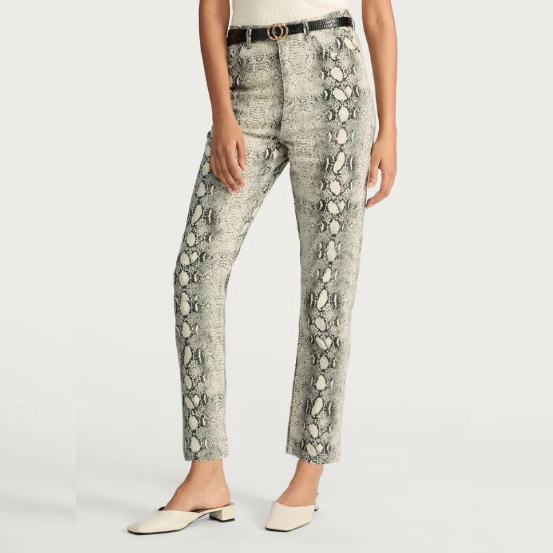 snake print jeans