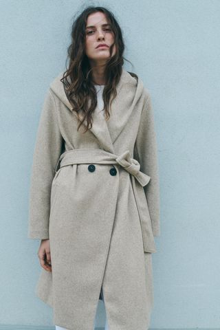 Soft Hooded Belted Coat