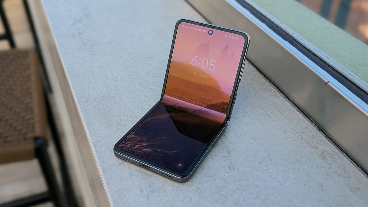 OPPO Find N3 Flip with the display propped open
