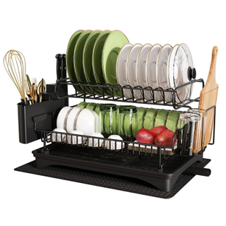 A two tier dish rack