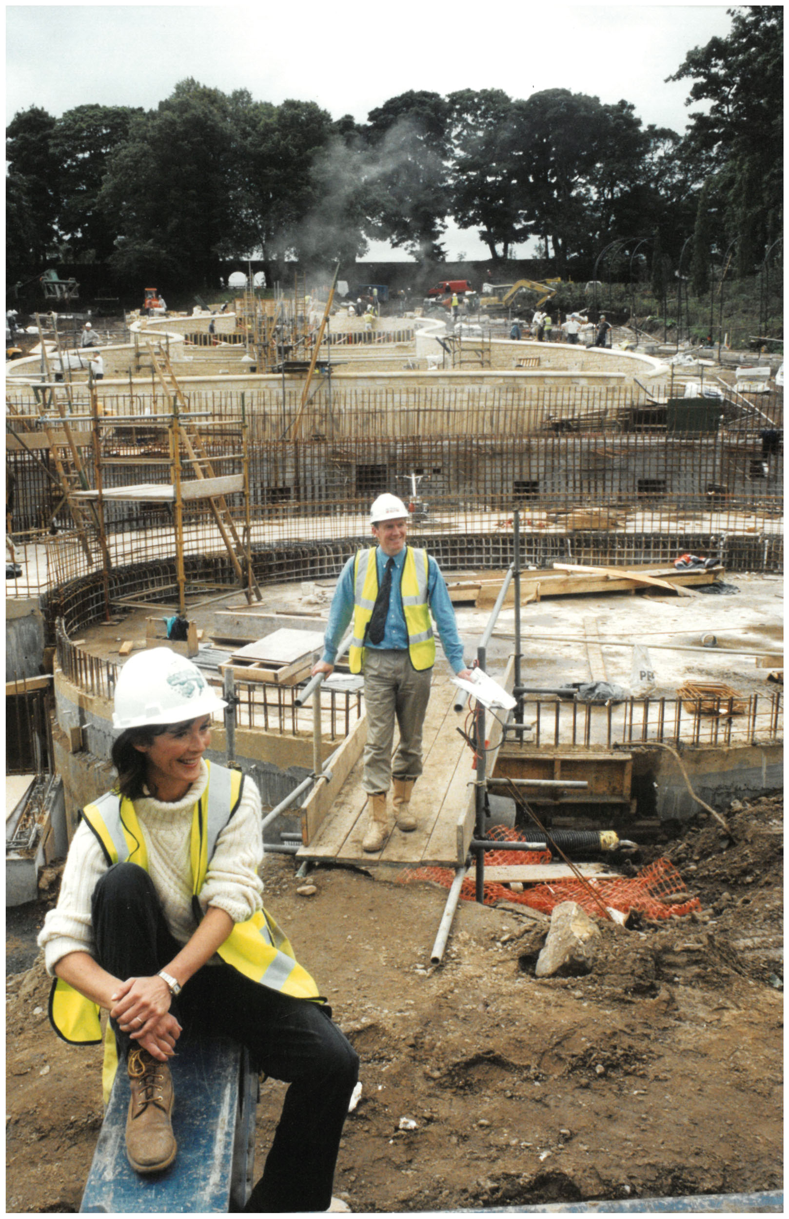 Jane Percy, Duchess of Northumberland, on site during building works