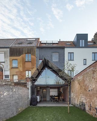 House with sloping roof top in Belgium