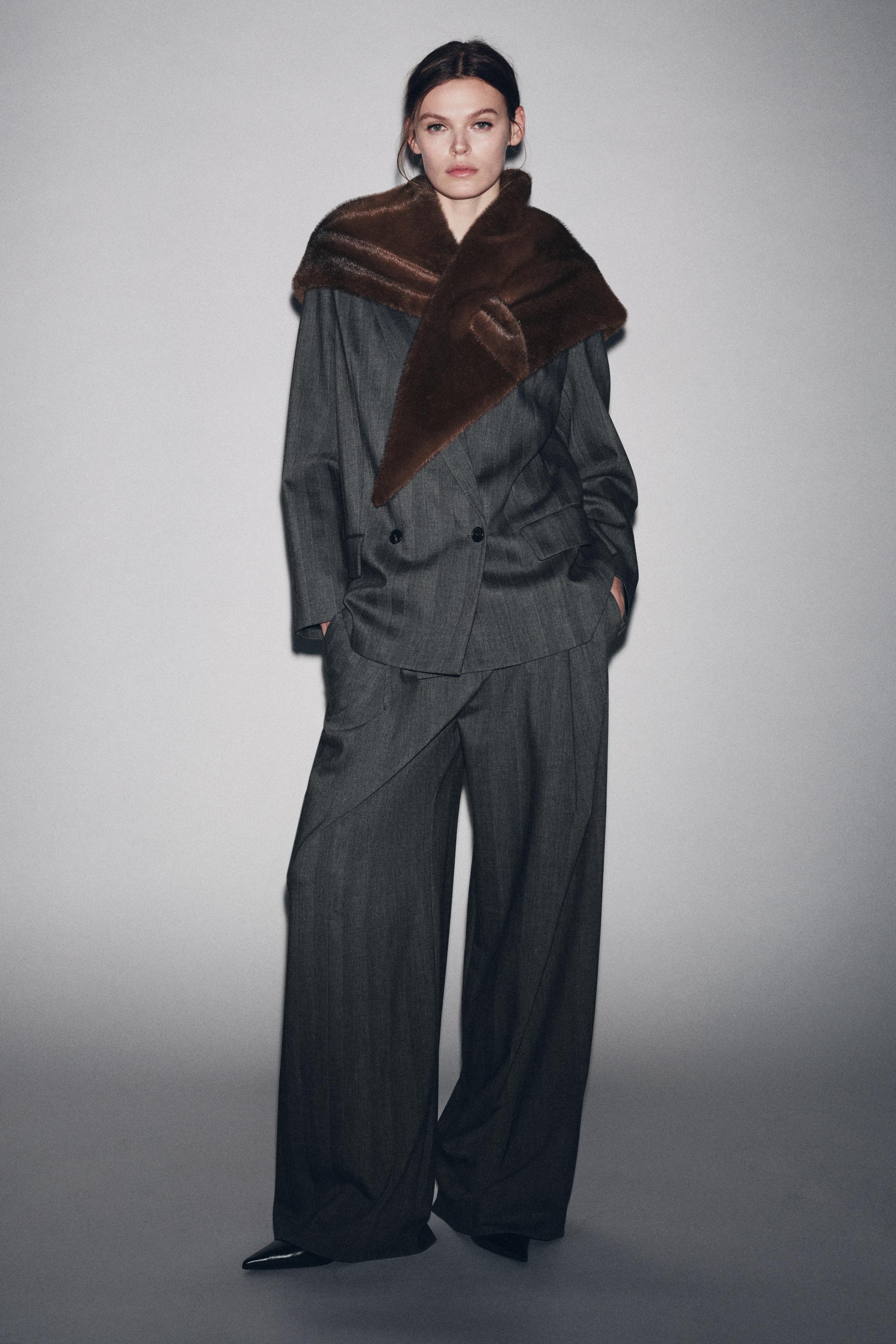 Triangular Faux Fur Scarf