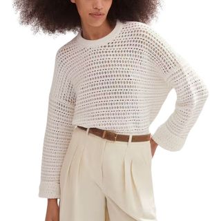 Chunky Cotton Open Stitch Box Jumper