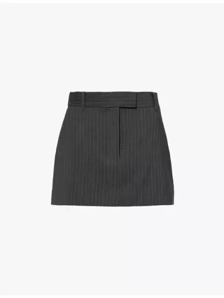 Brancusi Pinstriped Wool-Blend Woven Mini Skirt