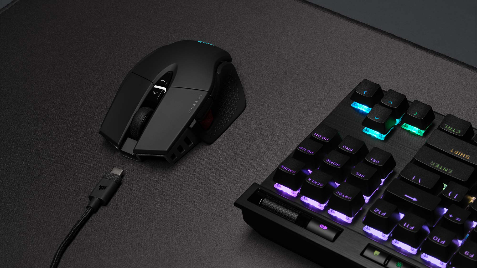 Corsair M65 RGB Ultra Wireless on desk