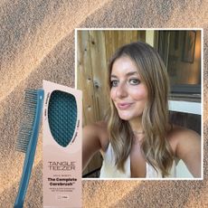 samantha holender next to the tangle teezer brush