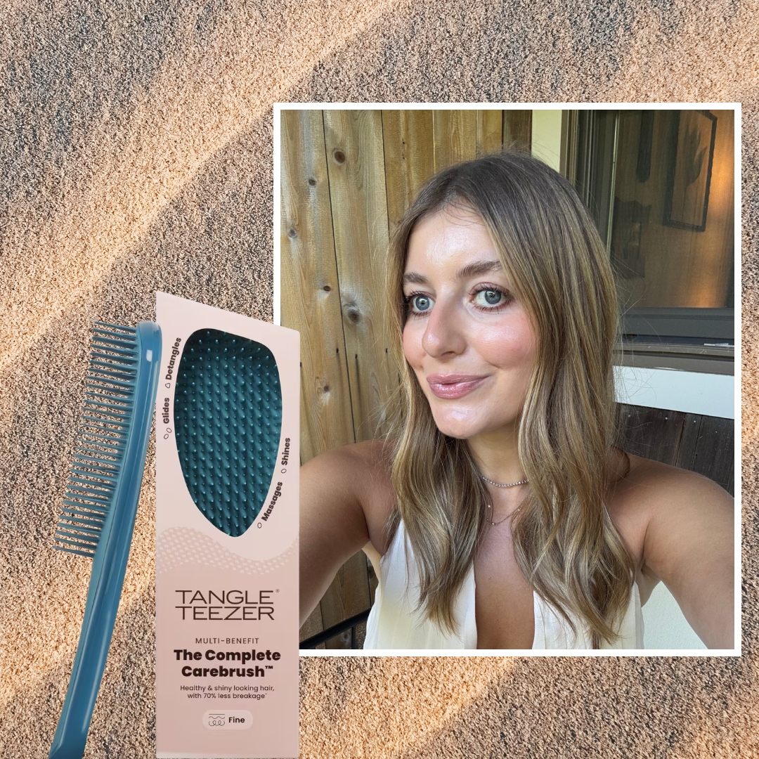 samantha holender next to the tangle teezer brush