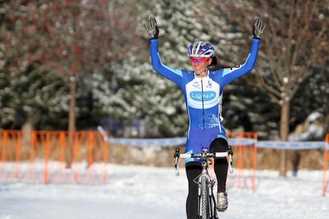 Katerina Nash celebrates victory.