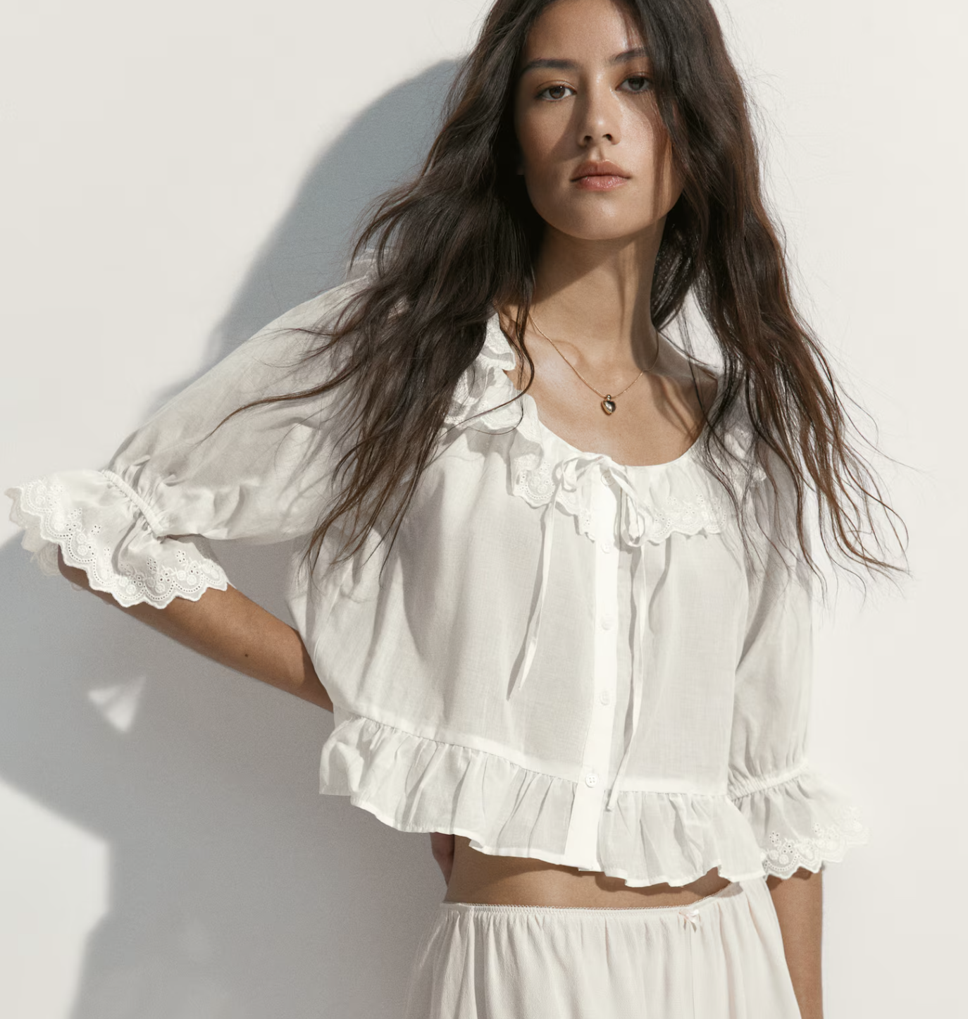 H&amp;amp;M, Broderie Anglaise Cotton Blouse
