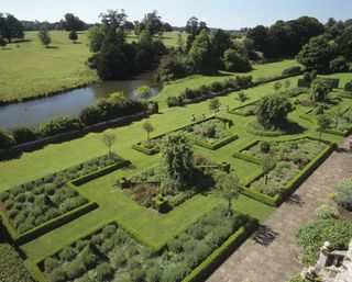 The south-front parterre at Deene Park.