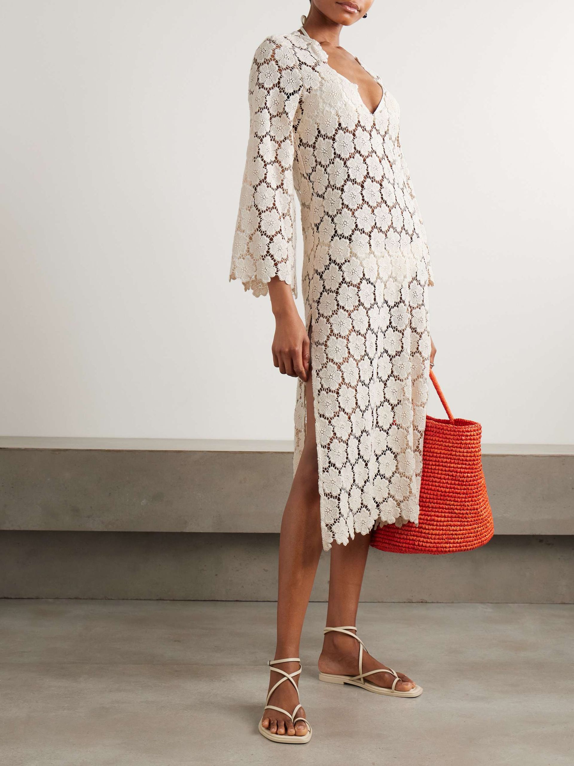 Arelis Cotton Guipure Lace Kaftan