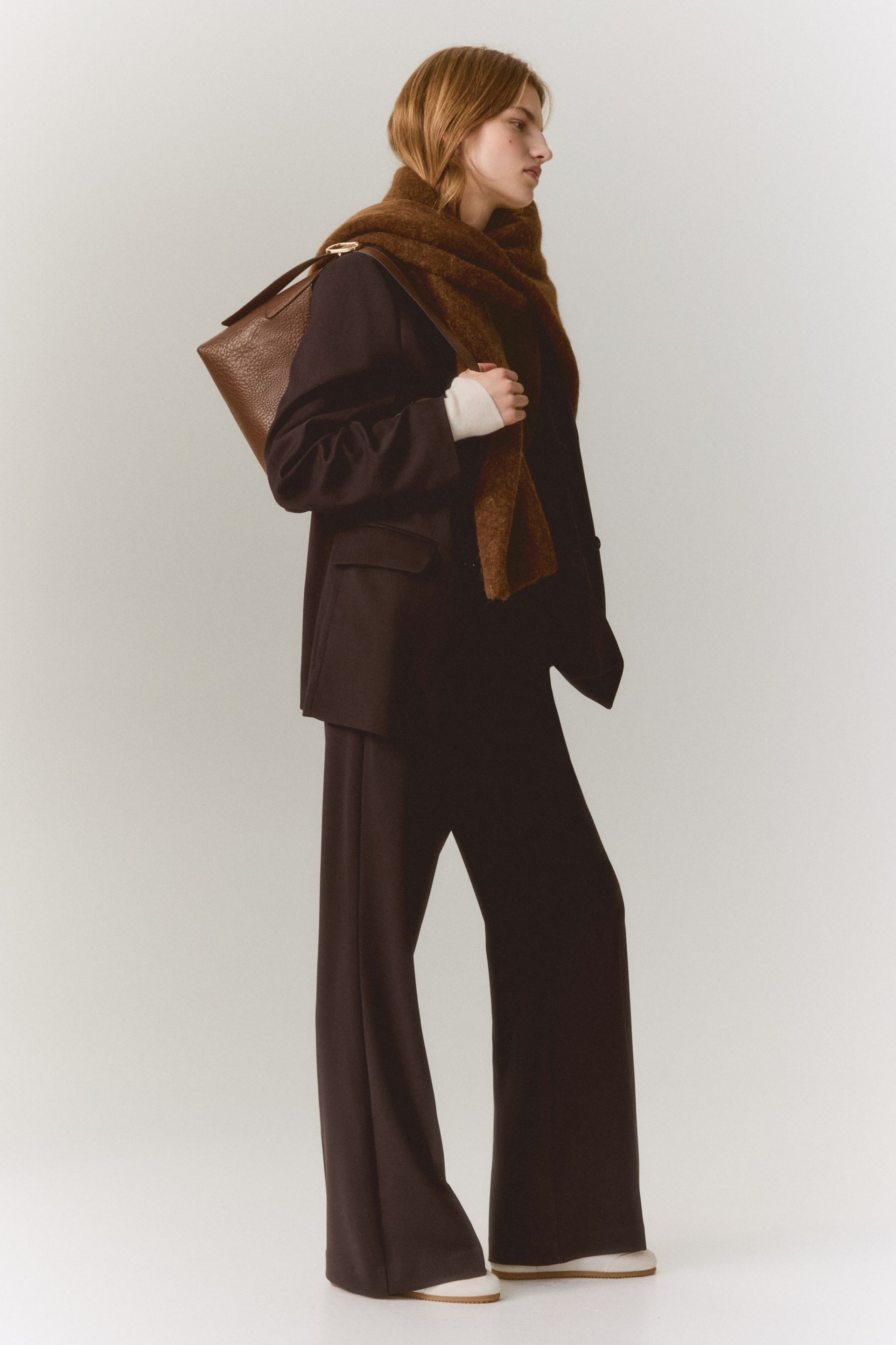 Bootcut Twill Trousers - Black