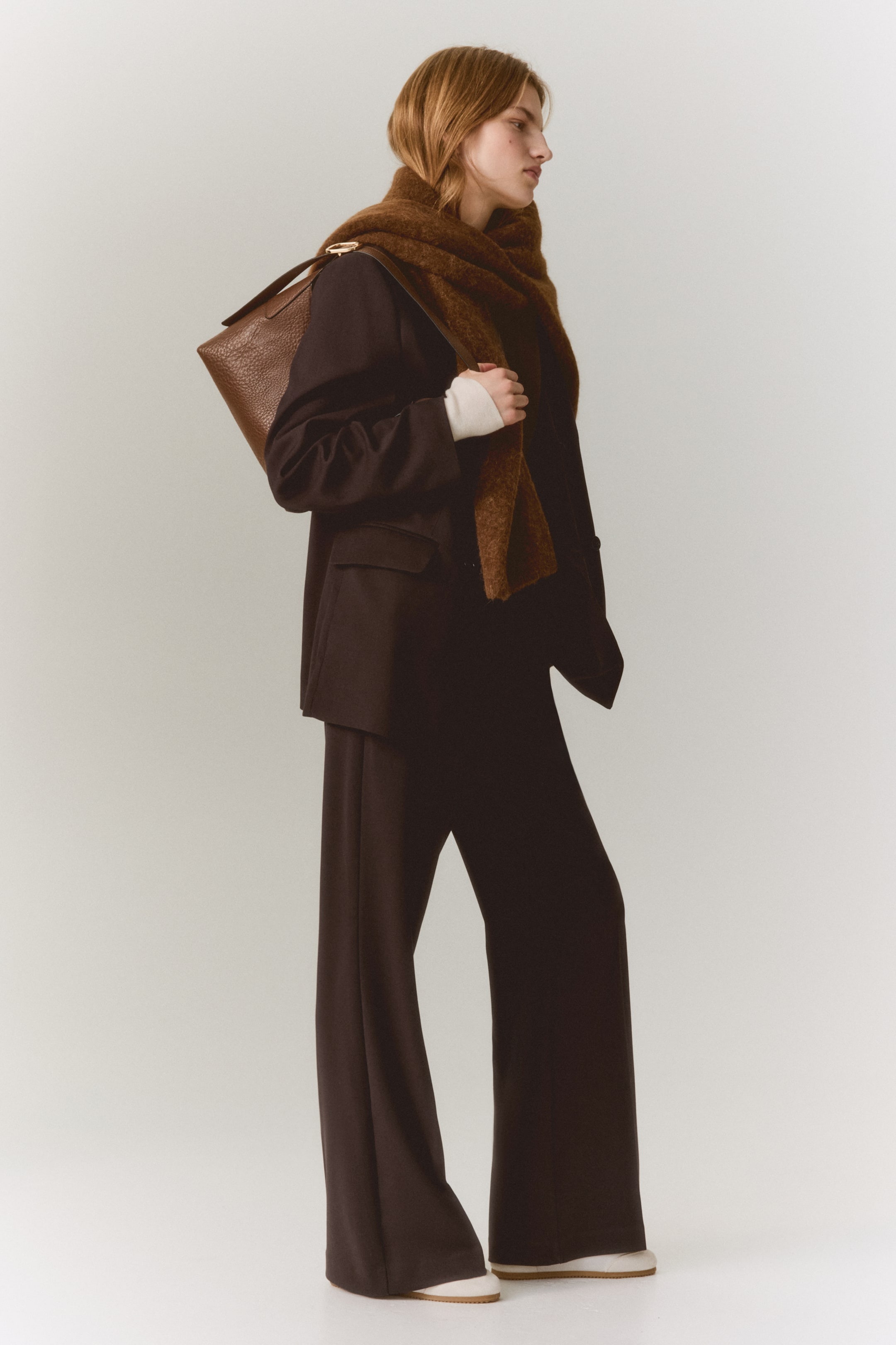 Bootcut Twill Trousers - Black