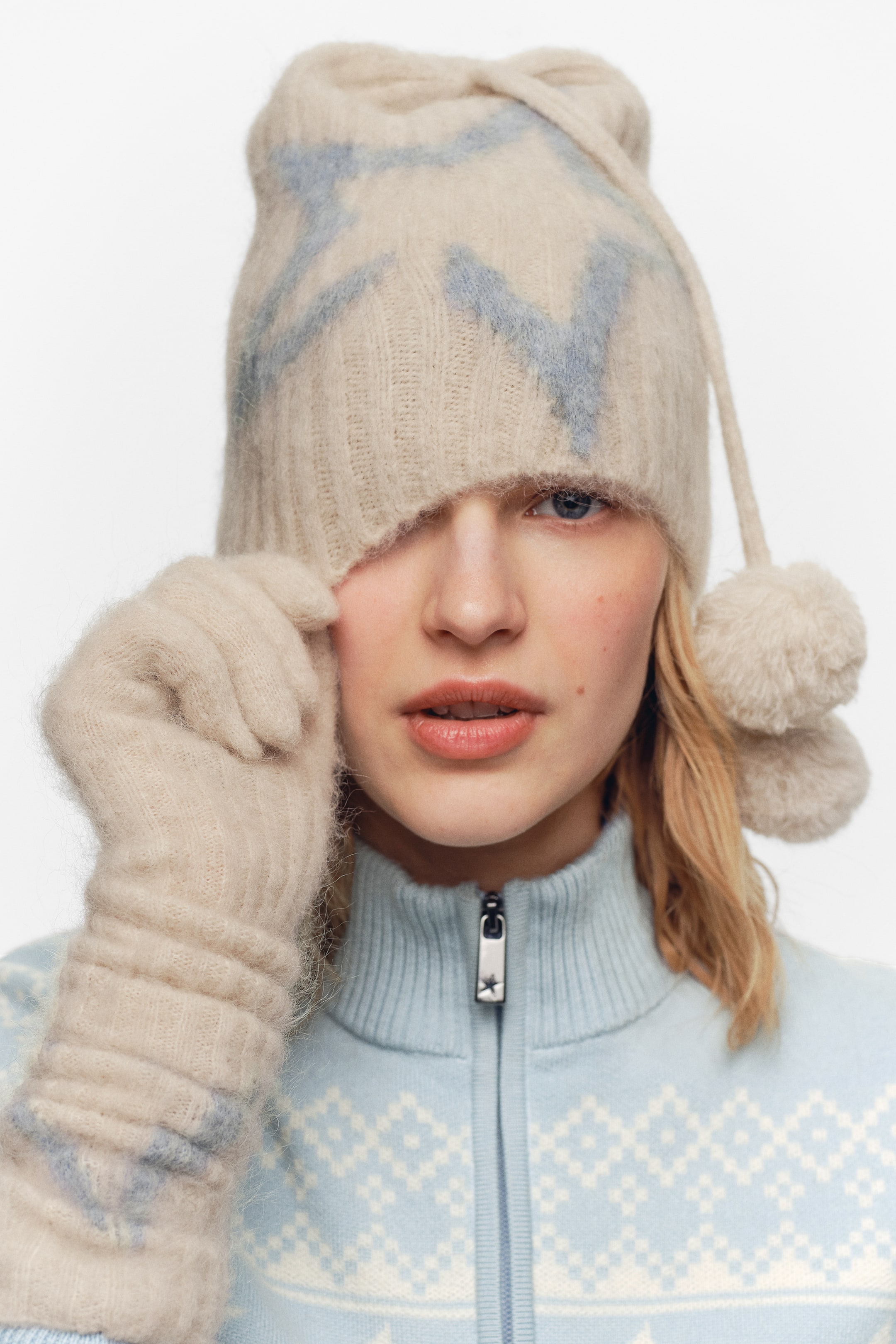 Mohair-Blend Beanie - Cream