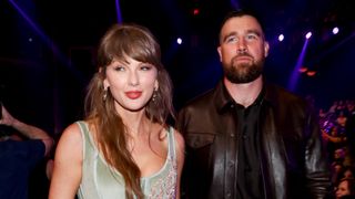 Taylor Swift and Travis Kelce at the 2026 iHeartRadio Music Awards held at Dolby Theatre on March 26, 2026 in Los Angeles, California. 