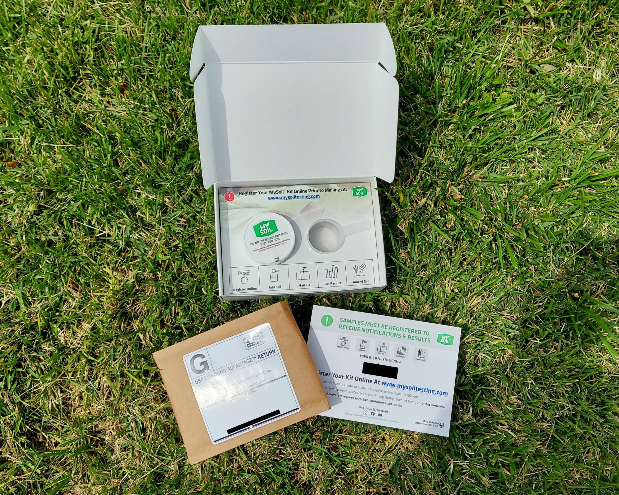 Soil text kit box contents