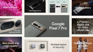 Google Pixel 7 Pro spec collage 