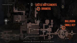 Resident Evil 4 ballroom small key map and drawers near castle battlements