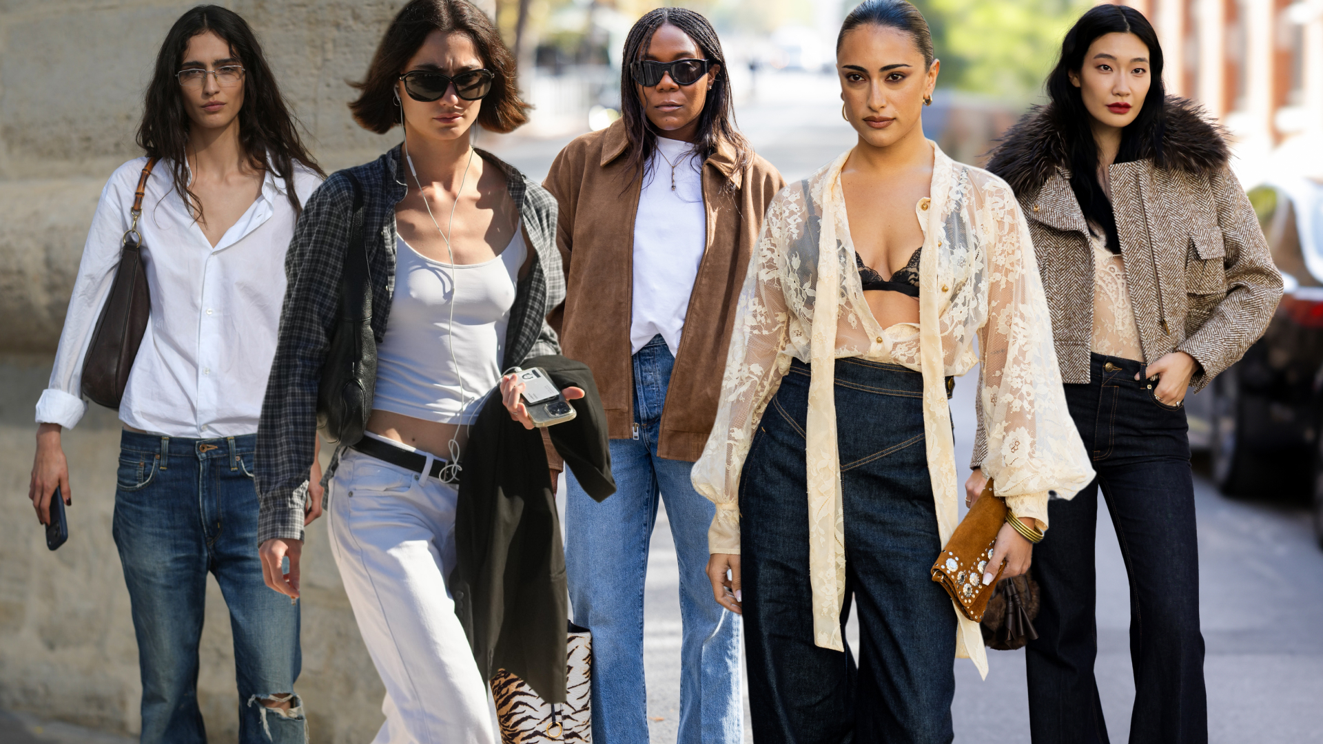 collage of the best french girl denim trends of 2026