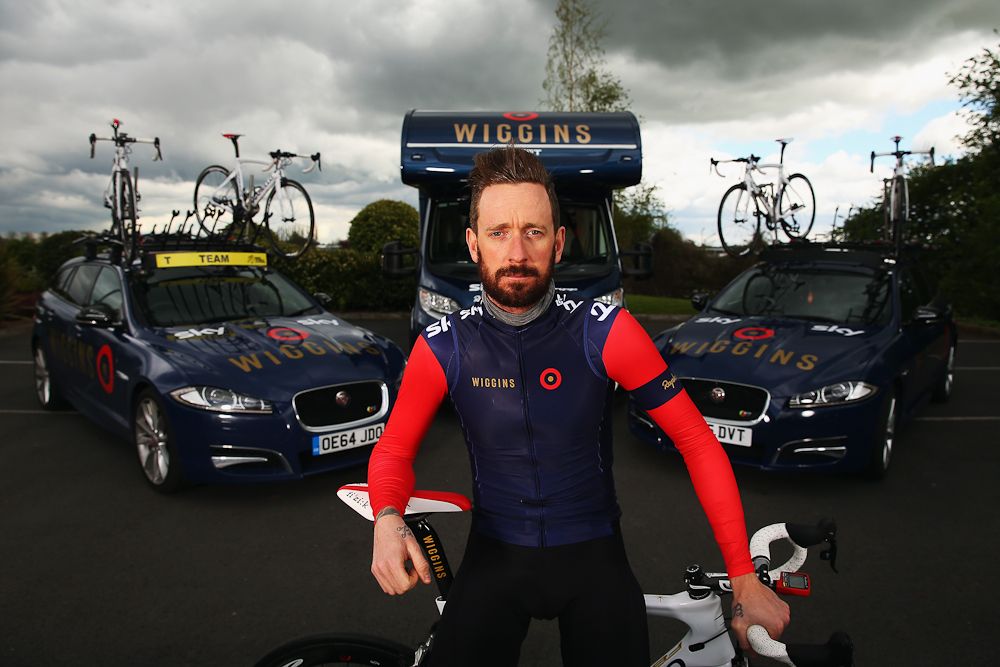 Bradley Wiggins in the Team Wiggins kit prior to the Tour de Yorkshire.