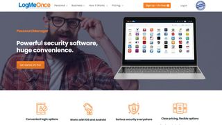 Captura de tela do site LogMeOnce