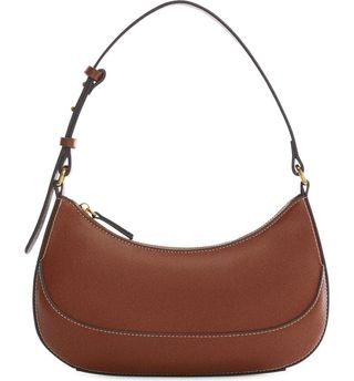Oval Faux Leather Shoulder Bag