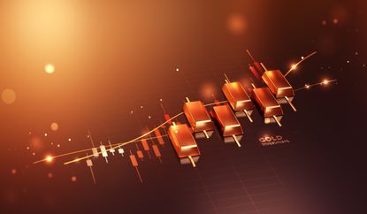 gold bars on a price chart